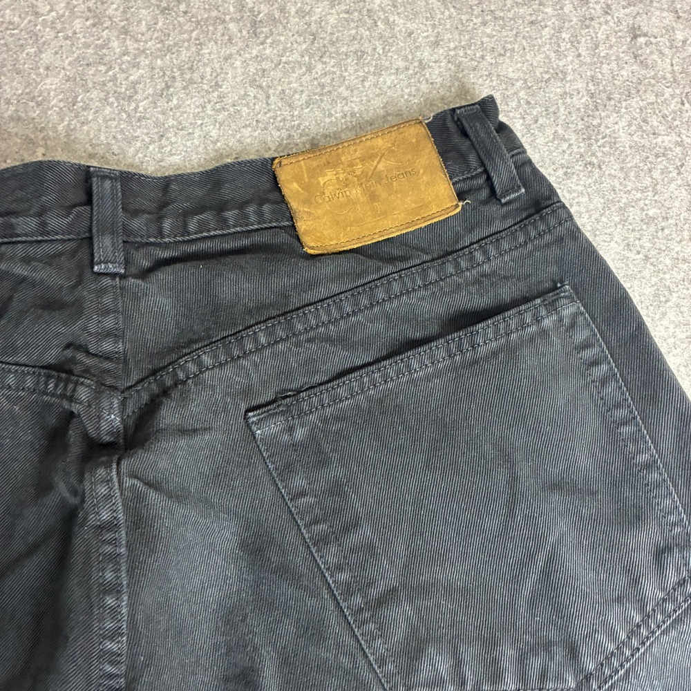 Calvin Klein Jeans Mens 33x32 Black Straight Leg Denim Pants Vintage 100% Cotton - Picture 7 of 7